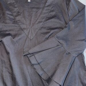 White House Black Market Blouse Womens 12 Long Sleeve Ruffle Bell Sleeve Top